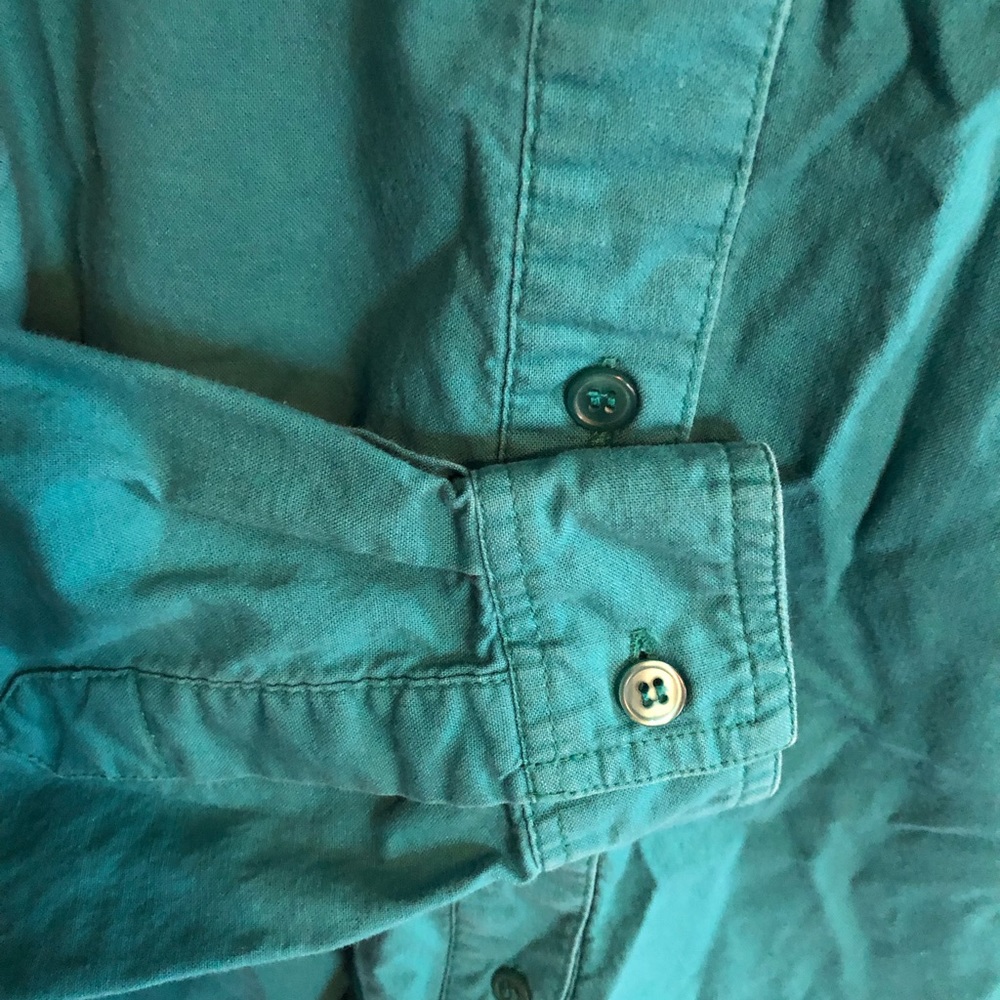 Vintage Western Turqoise Aztec Embroidered KZK Button Shirt Women Sz Medium - Picture 5 of 8